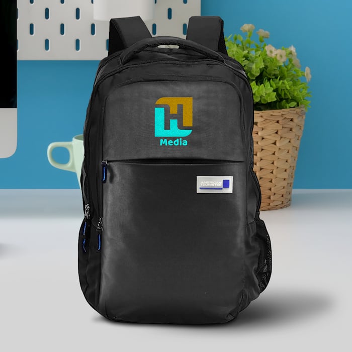 American tourister laptop bag with rain cover on sale